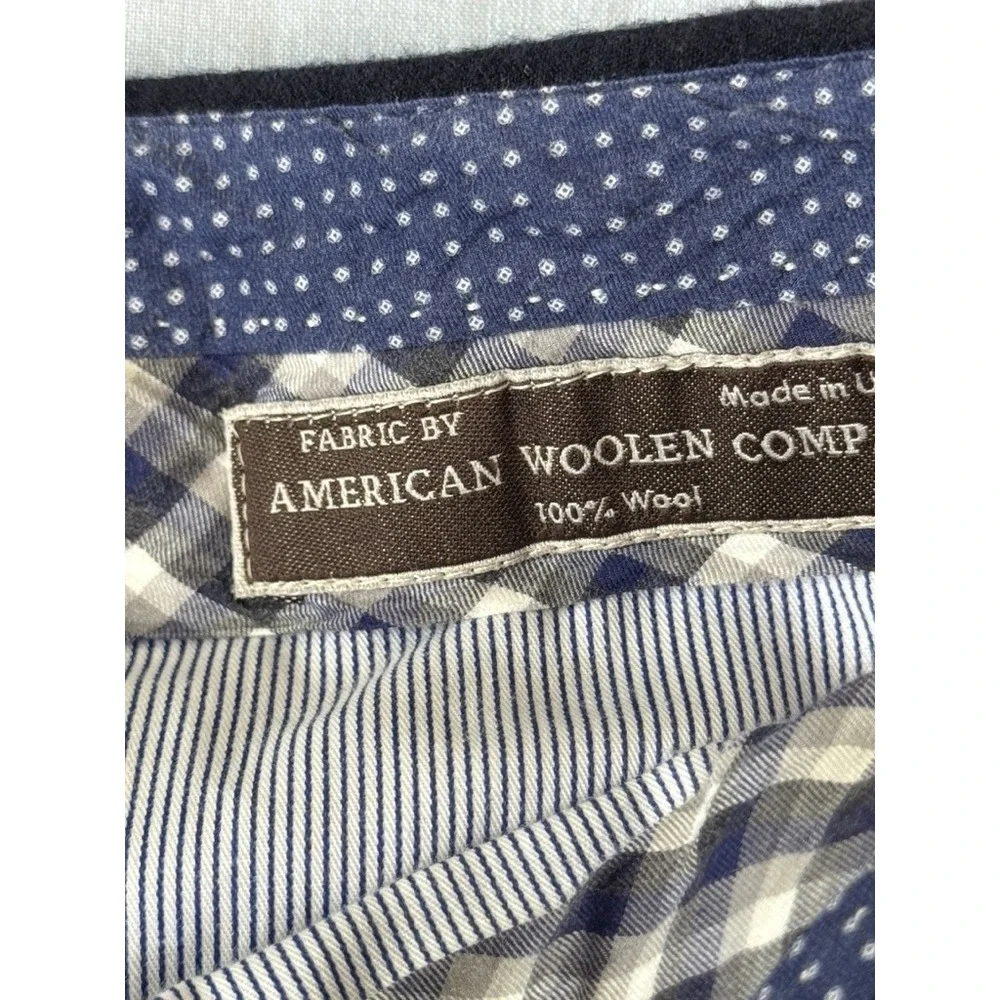 Hickey Freeman Pants Mens 36x26 Navy Blue 100% Wool American Woolen Co USA Dress